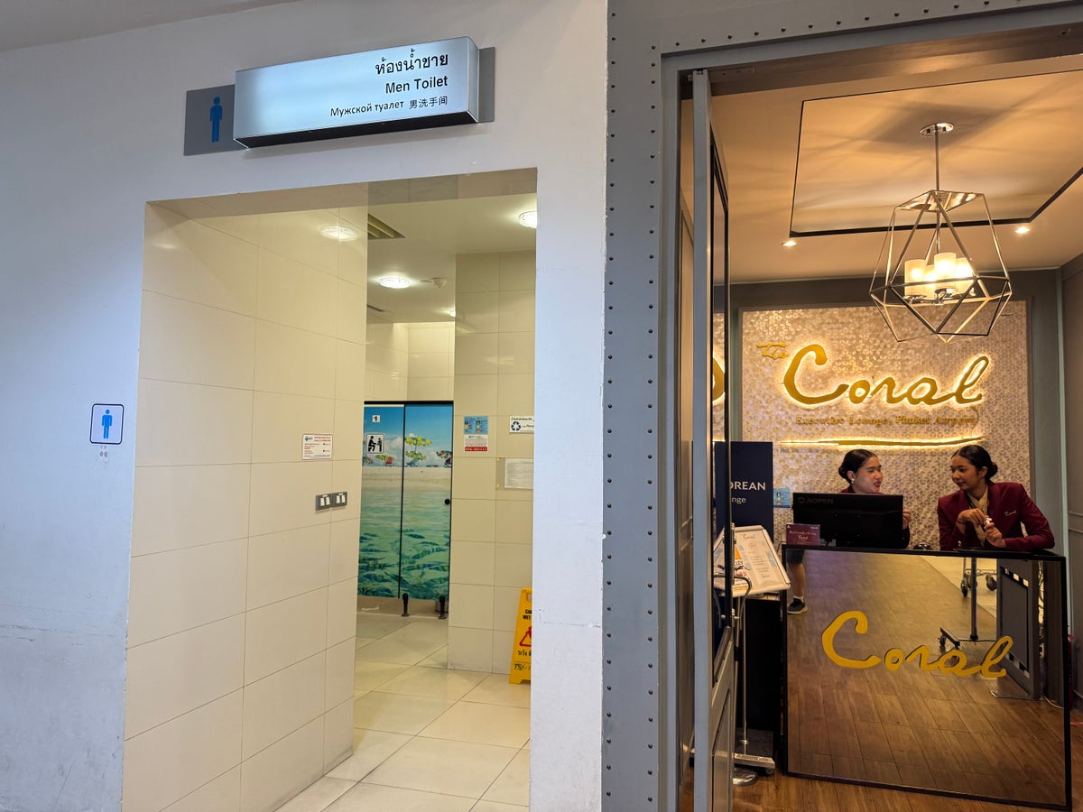 Coral Executive Lounge HKT restrooms by entrance