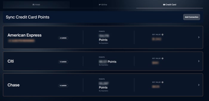 Credit card points on Gondola