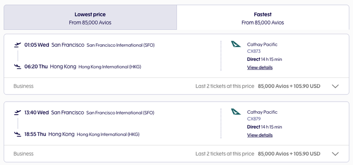 Finnair SFO HKG award pricing Finnair SFO HKG award pricing
