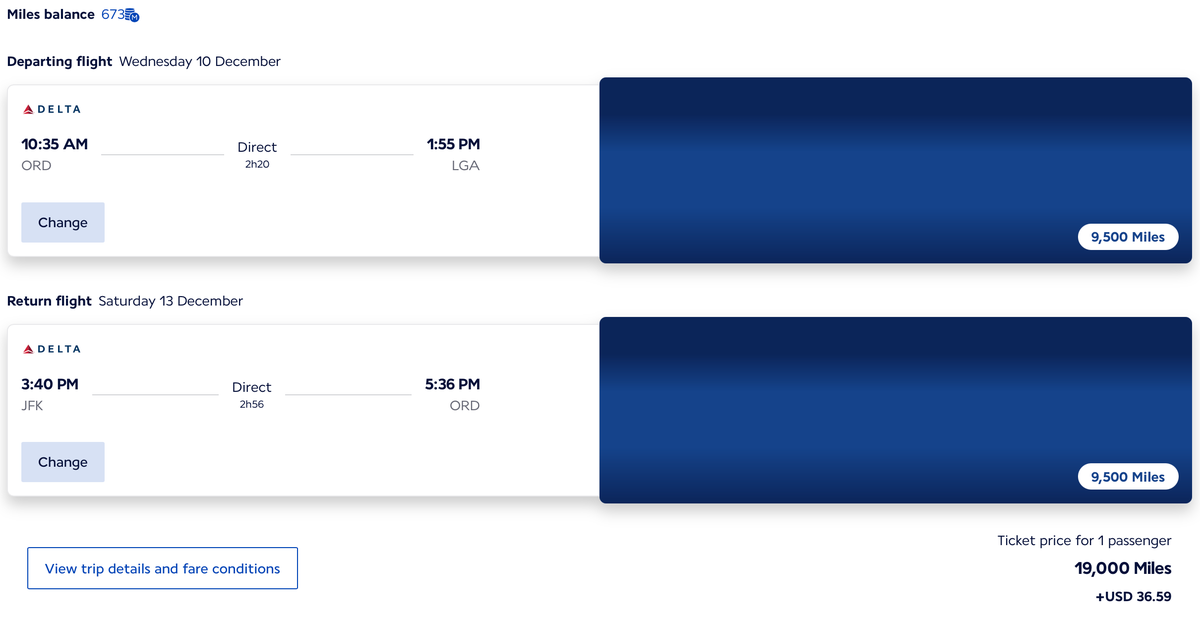Flying Blue Award Ticket from Chicago to New York