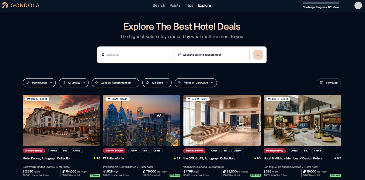 Gondola Explore Page