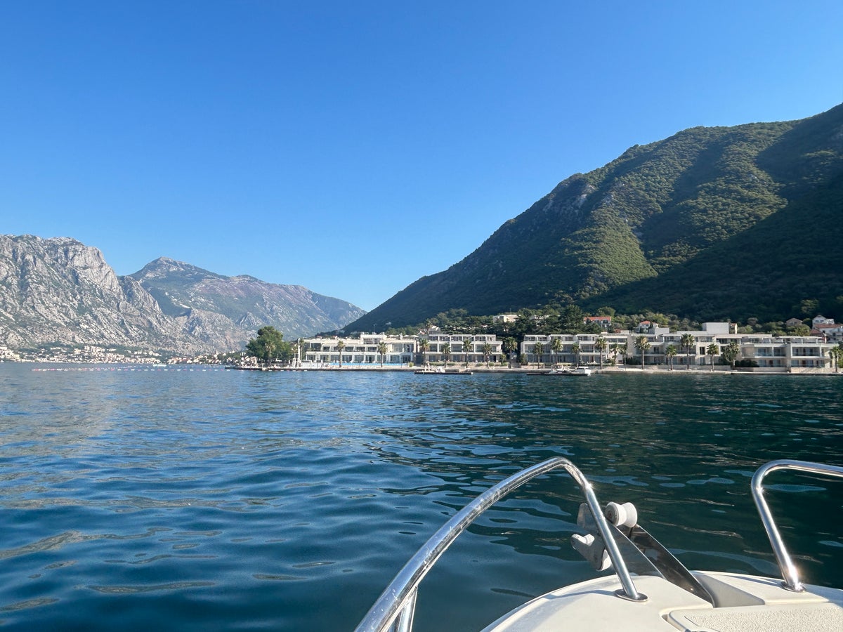 Heading toward the Hyatt Regency Kotor Bay boat dock