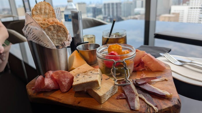 Hilton Americas Houston R24 Rooftop Lounge charcuterie Hilton Americas Houston R24 Rooftop Lounge charcuterie