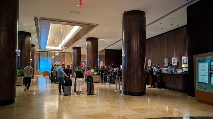Hilton Americas Houston large group check in Hilton Americas Houston large group check in