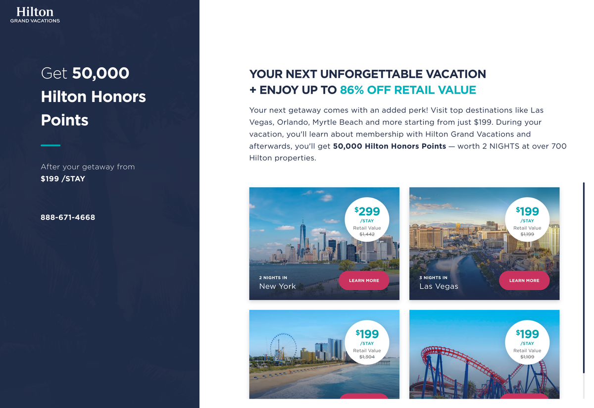 Hilton timeshare offer 50k 199 August 2025