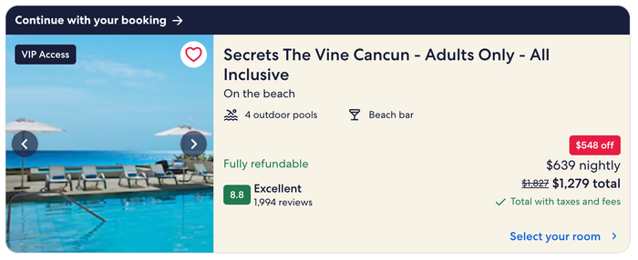 Hotels.com pricing Secrets Vine Cancun Hotels.com pricing Secrets Vine Cancun
