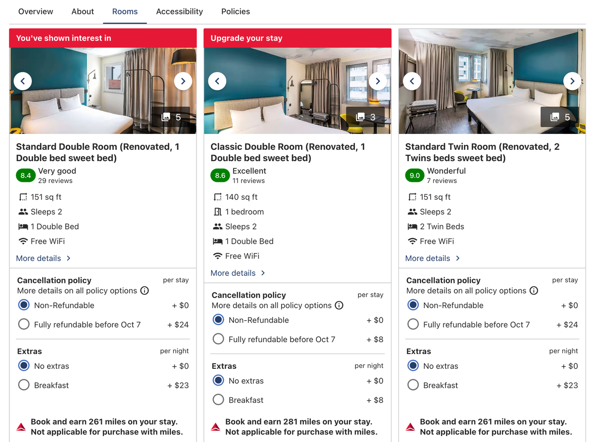 Ibis Lisboa Centro Saldanha room types Delta Stays