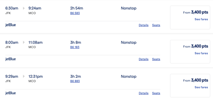 Jetblue award rates MCO Jetblue award rates MCO
