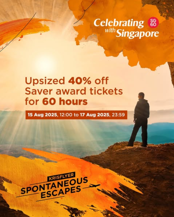 KrisFlyer 40 discount August 2025 teaser KrisFlyer 40 discount August 2025 teaser