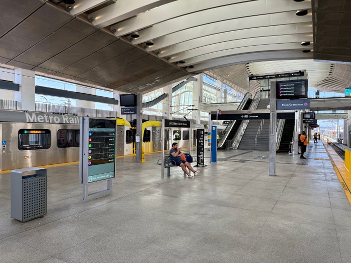 LAX Metro transit center empty platform LAX Metro transit center empty platform