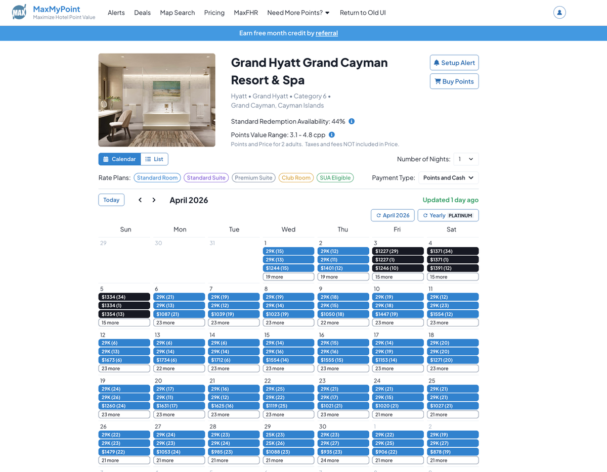 MaxMyPoint Grand Hyatt Grand Cayman