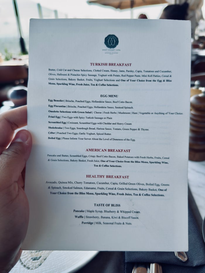Orient Occident Hotel Istanbul breakfast menu Orient Occident Hotel Istanbul breakfast menu