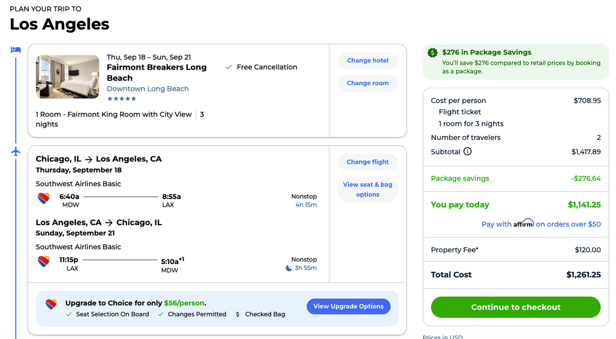 Priceline Hotel and Flight Package