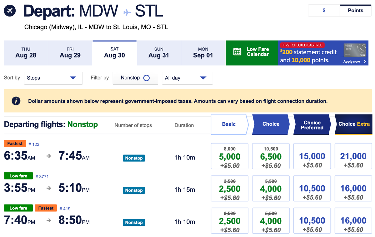 SW LUVFALL MDW STL points