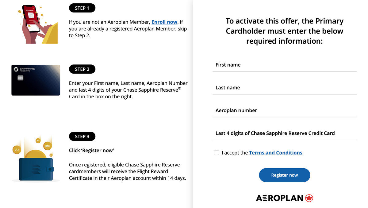 Sapphire Reserve Aeroplan Promotion
