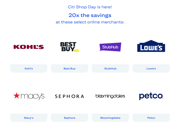 citi shop day retailers