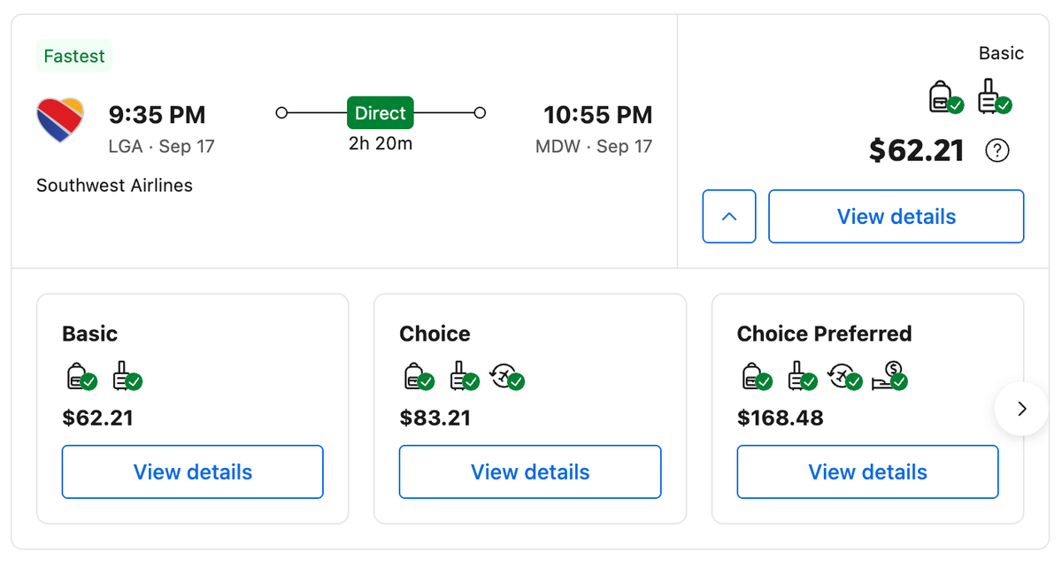 Southwest Flight on Booking.com