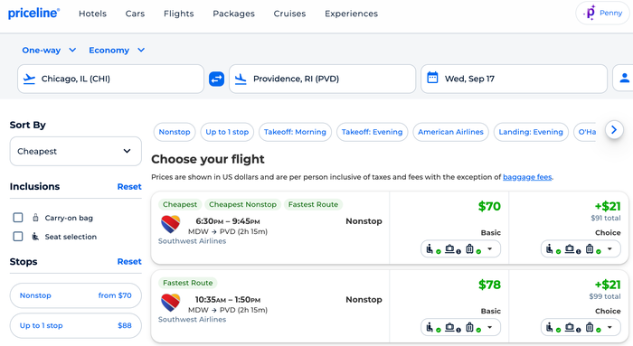 Southwest Flights on Priceline Southwest Flights on Priceline