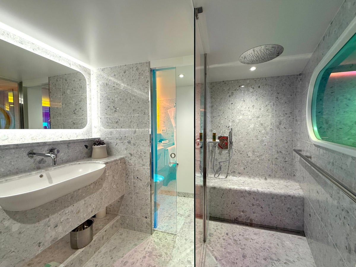 Virgin Voyages Brilliant Lady Brilliant Suite bathroom