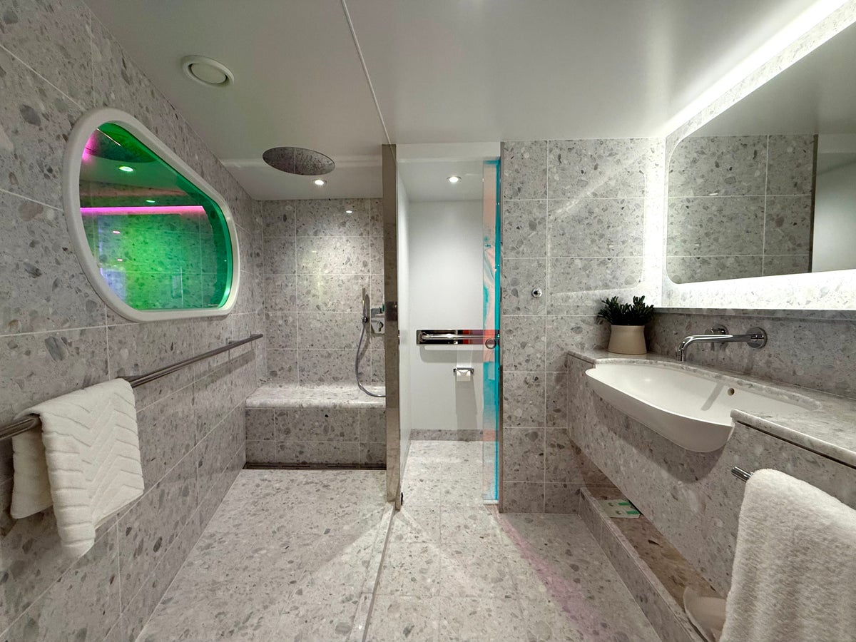 Virgin Voyages Brilliant Lady Posh Suite bathroom