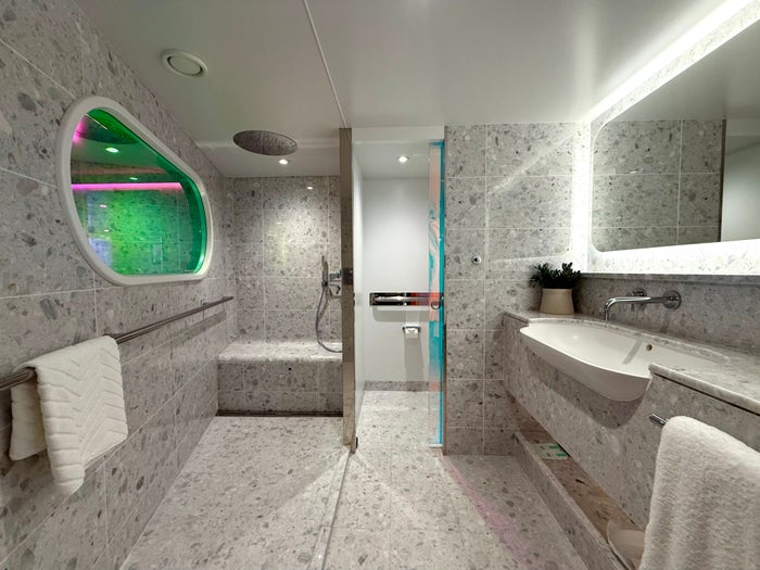 Virgin Voyages Brilliant Lady Posh Suite bathroom Virgin Voyages Brilliant Lady Posh Suite bathroom