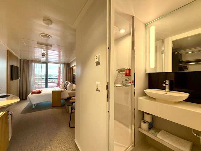 Virgin Voyages Brilliant Lady Sea Terrace Cabin wide angle Virgin Voyages Brilliant Lady Sea Terrace Cabin wide angle