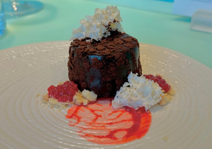 Virgin Voyages Brilliant Lady Test Kitchen dessert Virgin Voyages Brilliant Lady Test Kitchen dessert
