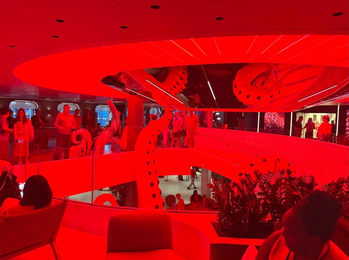 Virgin Voyages Brilliant Lady Test Kitchen evening show Virgin Voyages Brilliant Lady Test Kitchen evening show