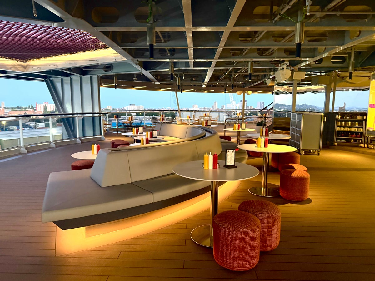 Virgin Voyages Brilliant Lady outside dining