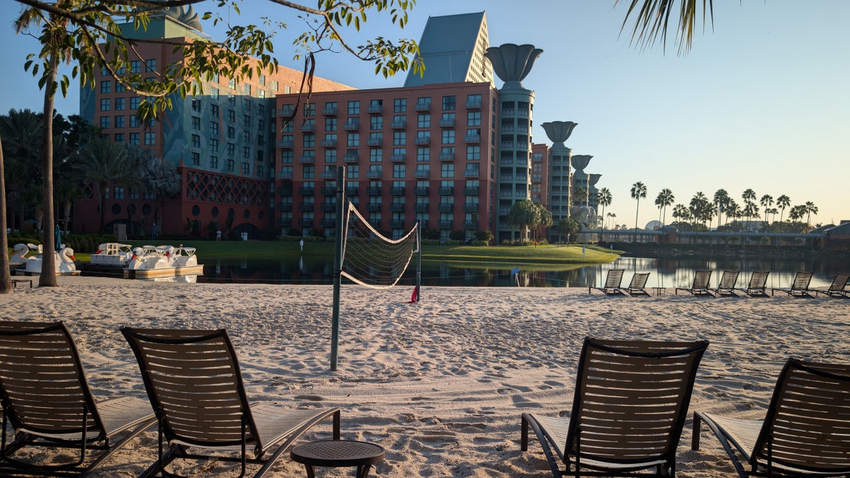Walt Disney World Dolphin amenities beach and volleyball net