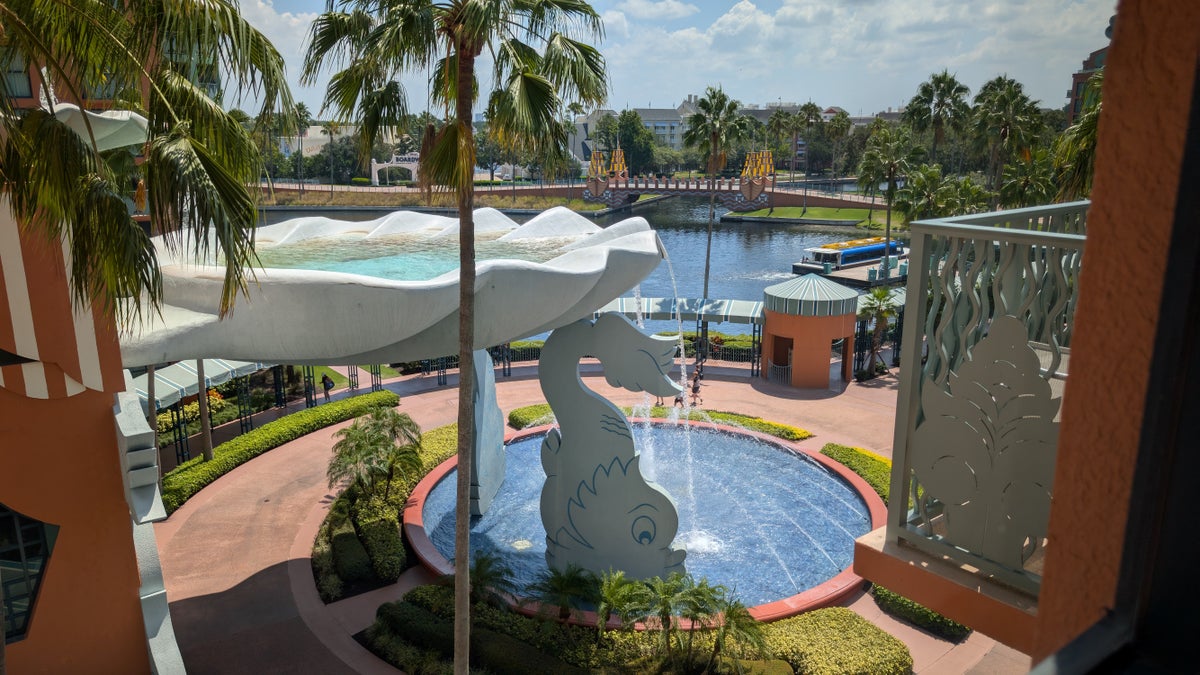 Walt Disney World Dolphin room resort view fountain