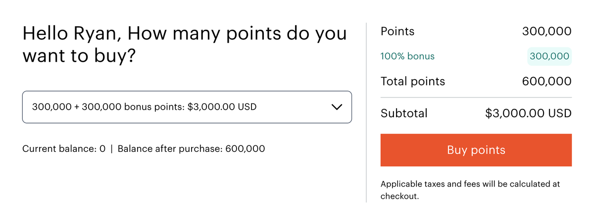 buy IHG points August 2025