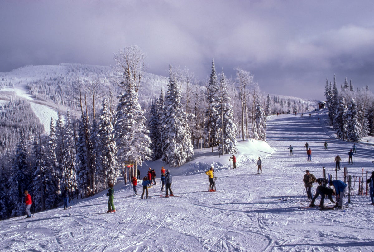 group skiing