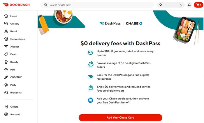 Add Chase to DashPass Add Chase to DashPass
