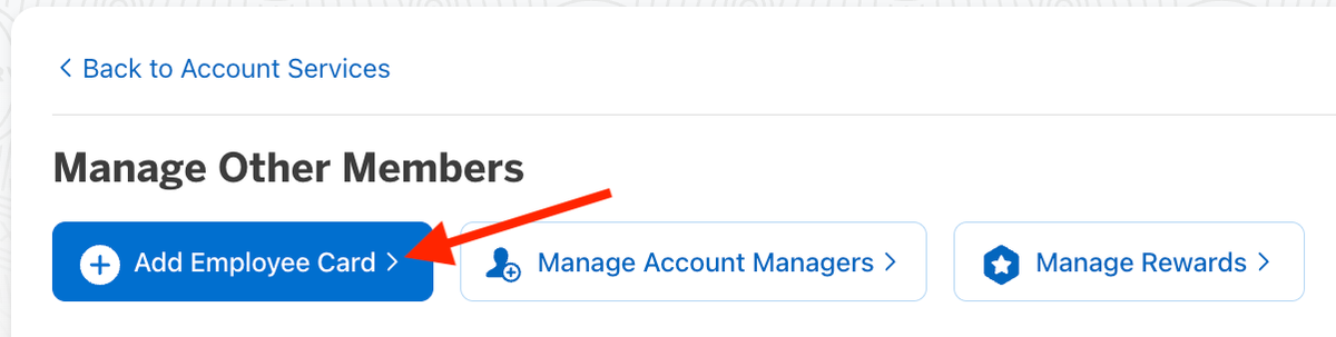 Add authorized user Business Platinum button
