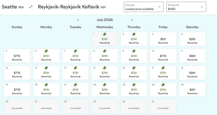 Alaska SEA KEF Cash Flight Alaska SEA KEF Cash Flight
