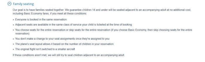 American Airlines Family Seating Policy