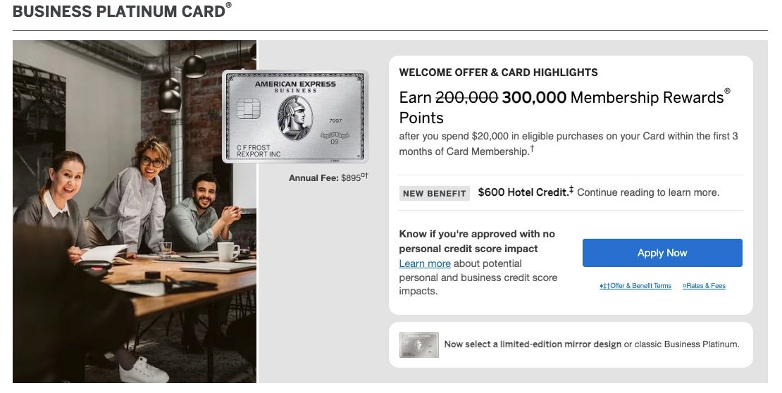 Amex Business Platinum 300k targeted offer