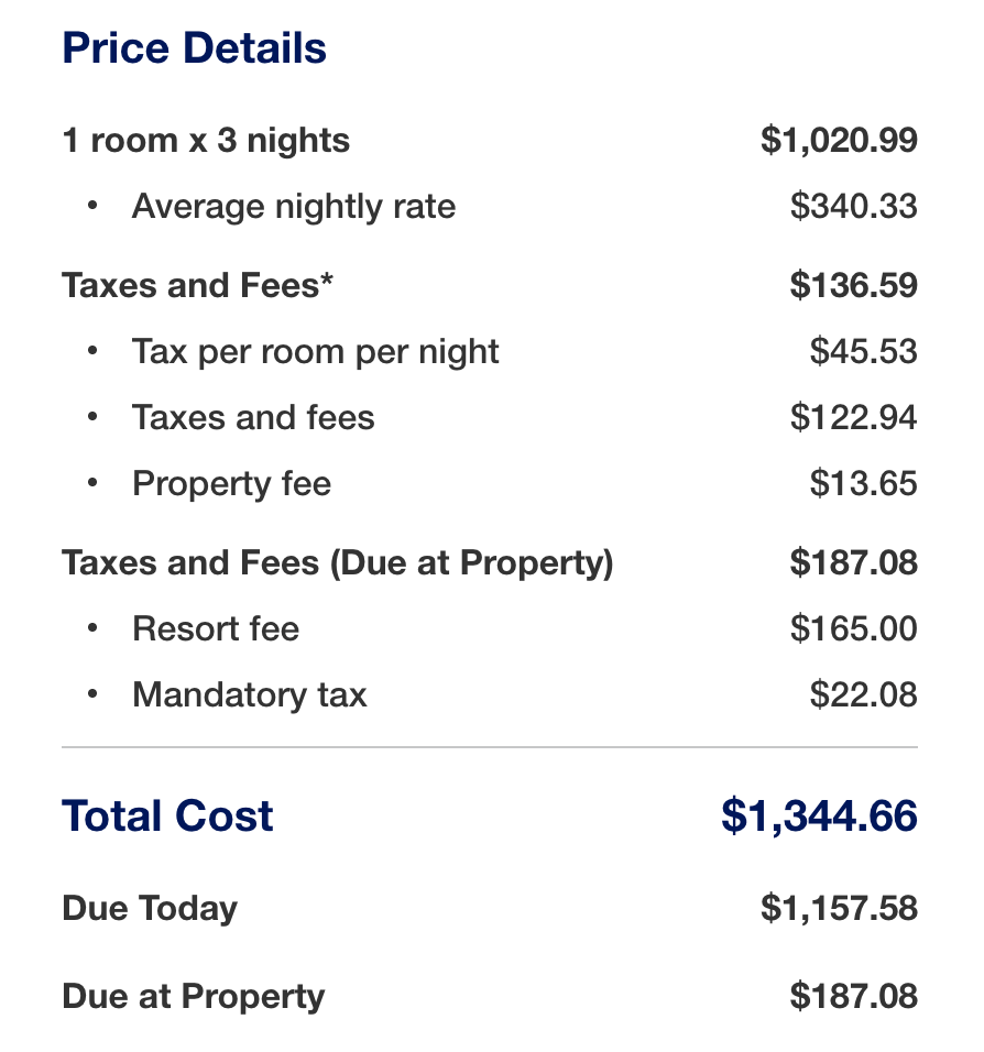 Amex FHR Waldorf Astoria Las Vegas rate