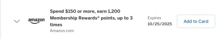 Amex Offer Amazon