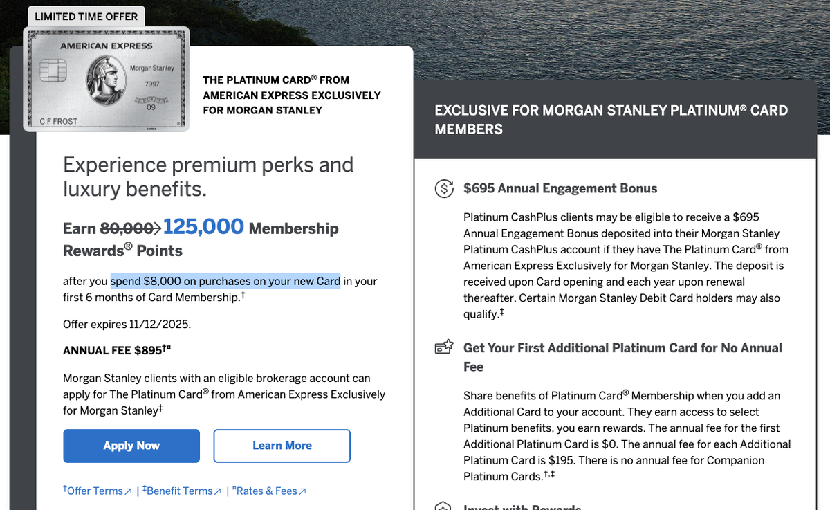 Amex Platinum For Morgan Stanley Offer Page