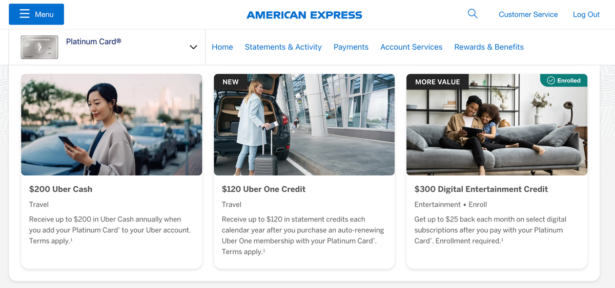 Amex Platinum Uber One Credit