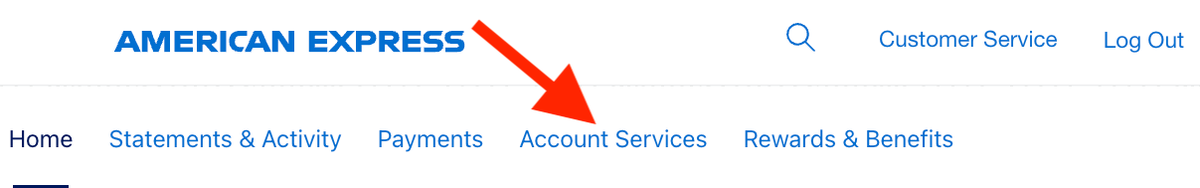 Amex account services option