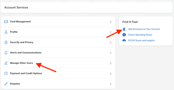 Amex manage other users add someone Amex manage other users add someone