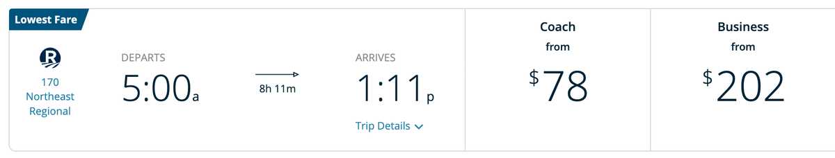 Amtrak Northeast September Sale fare DC BOS