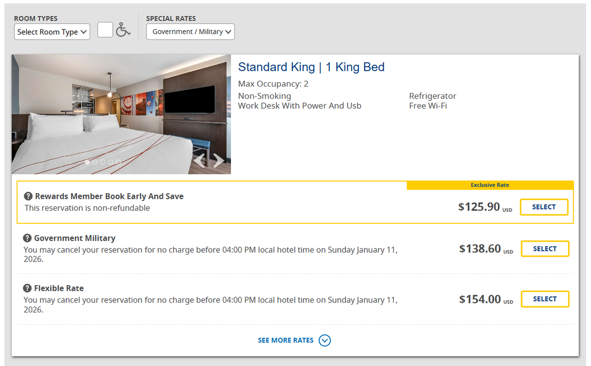 Best Western military discount room rate