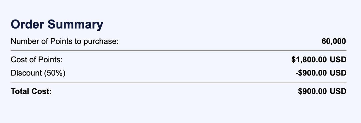 Buy Southwest points pricing September 2025