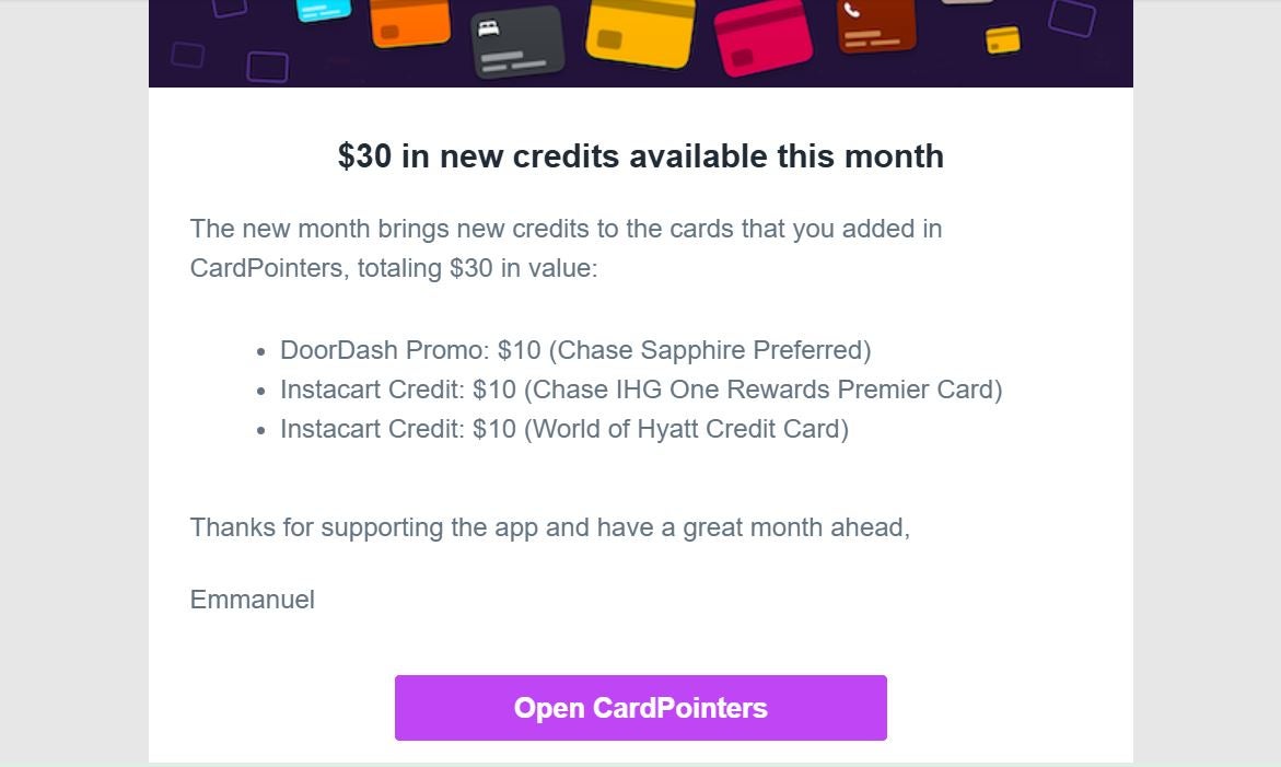Cardpointers emails