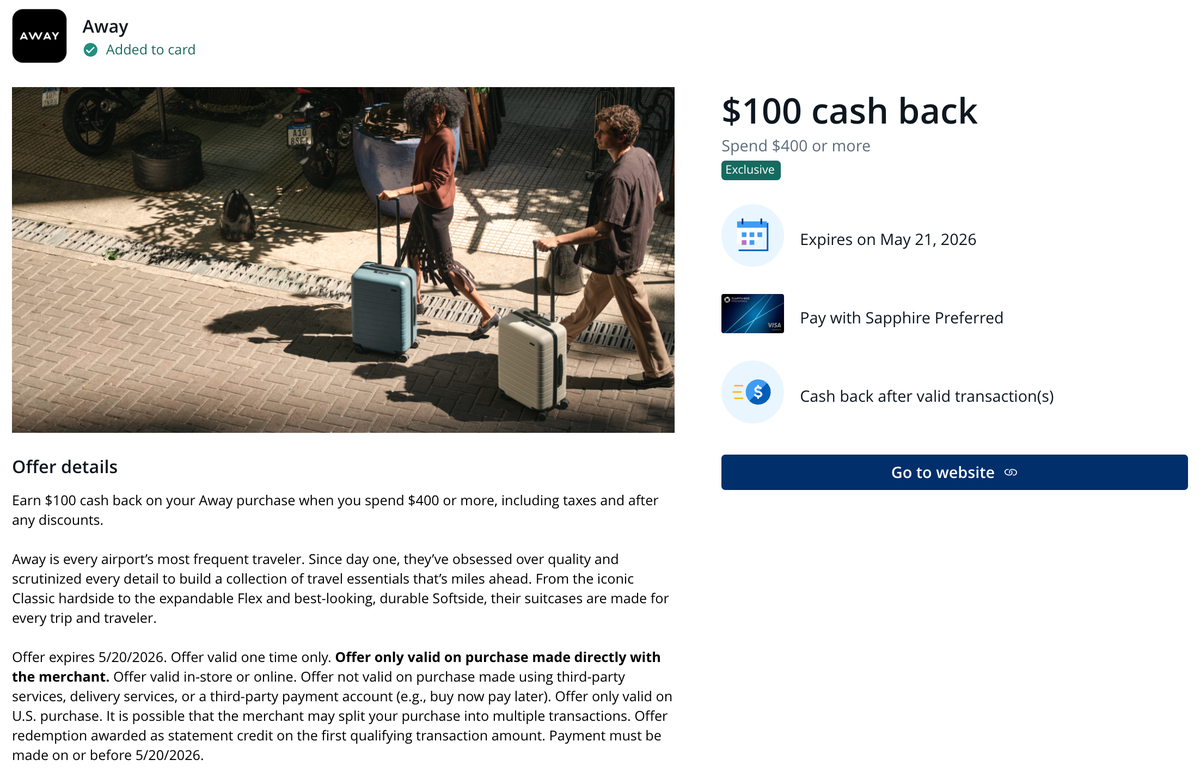 Chase Offer Away April 2026