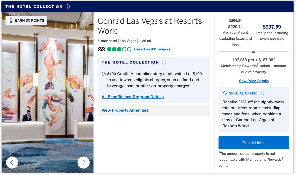 Conrad Las Vegas on Amex Travel